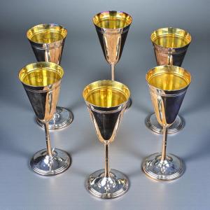 Set di Calici in Argento a Titolo 800 - Italia XX Secolo